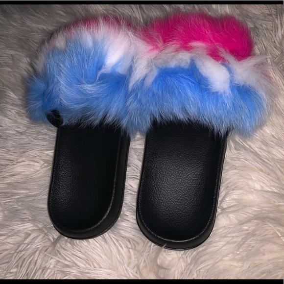 Fluffy Slides: Blue Ombré - Picture 2 of 4